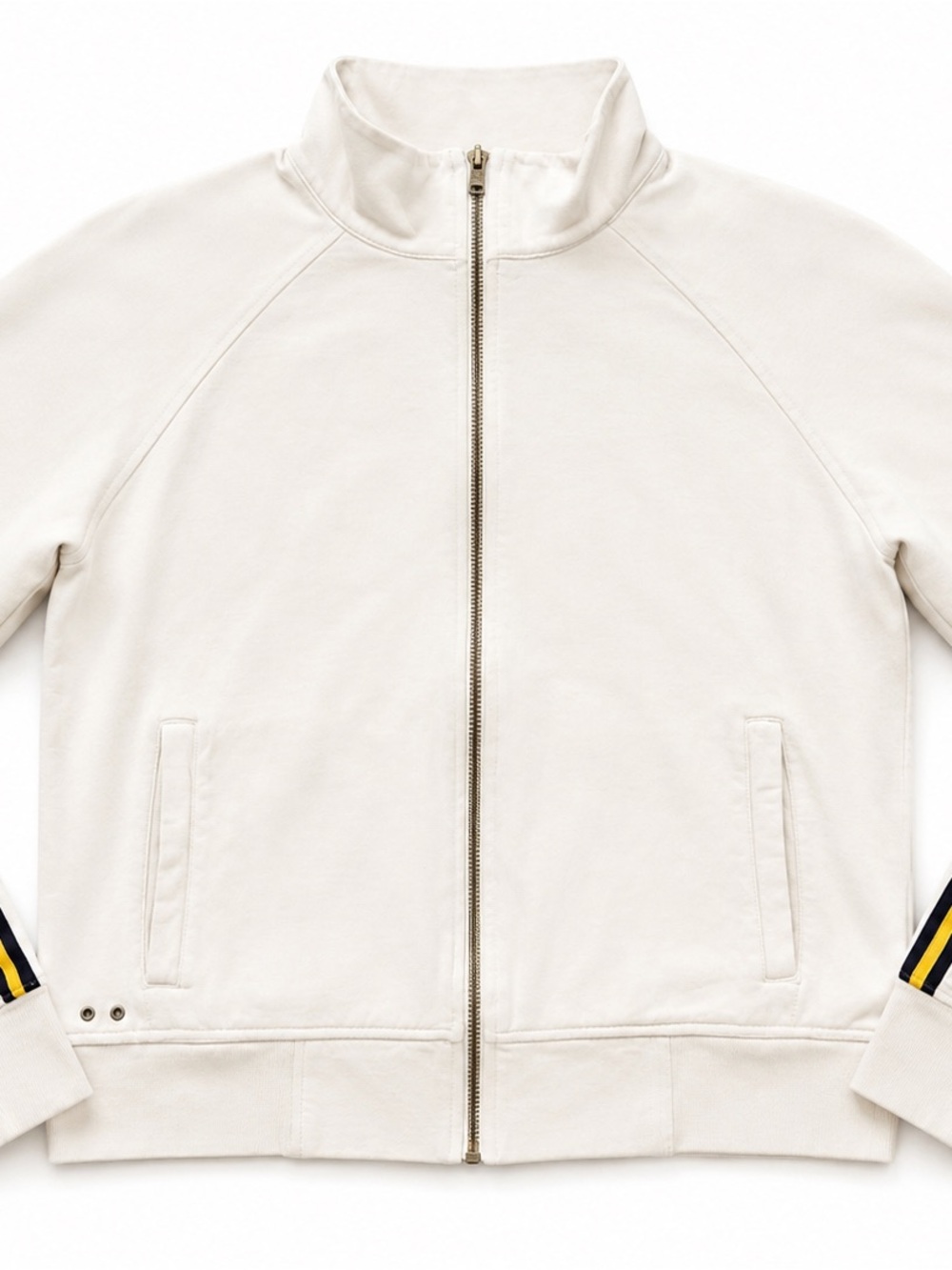 Converse One Star Cream Track Jacket Navy Yellow Stripes Retro Sporty